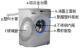 洗衣机是常用的家电产品,如图所示是某品牌洗衣机图,请回答下列问题。(1)图中所示部件中属于金属材料的是_(填字母),它属于_(填“纯净物”或“混合